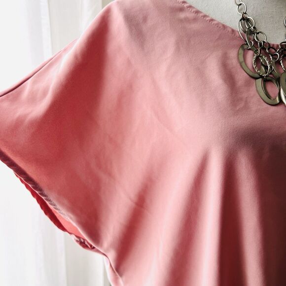 Shein Curve Pink Lightweight Flowy Side Tie Comfy Summer Blouse ~ Plus Size 2XL - Picture 3 of 7